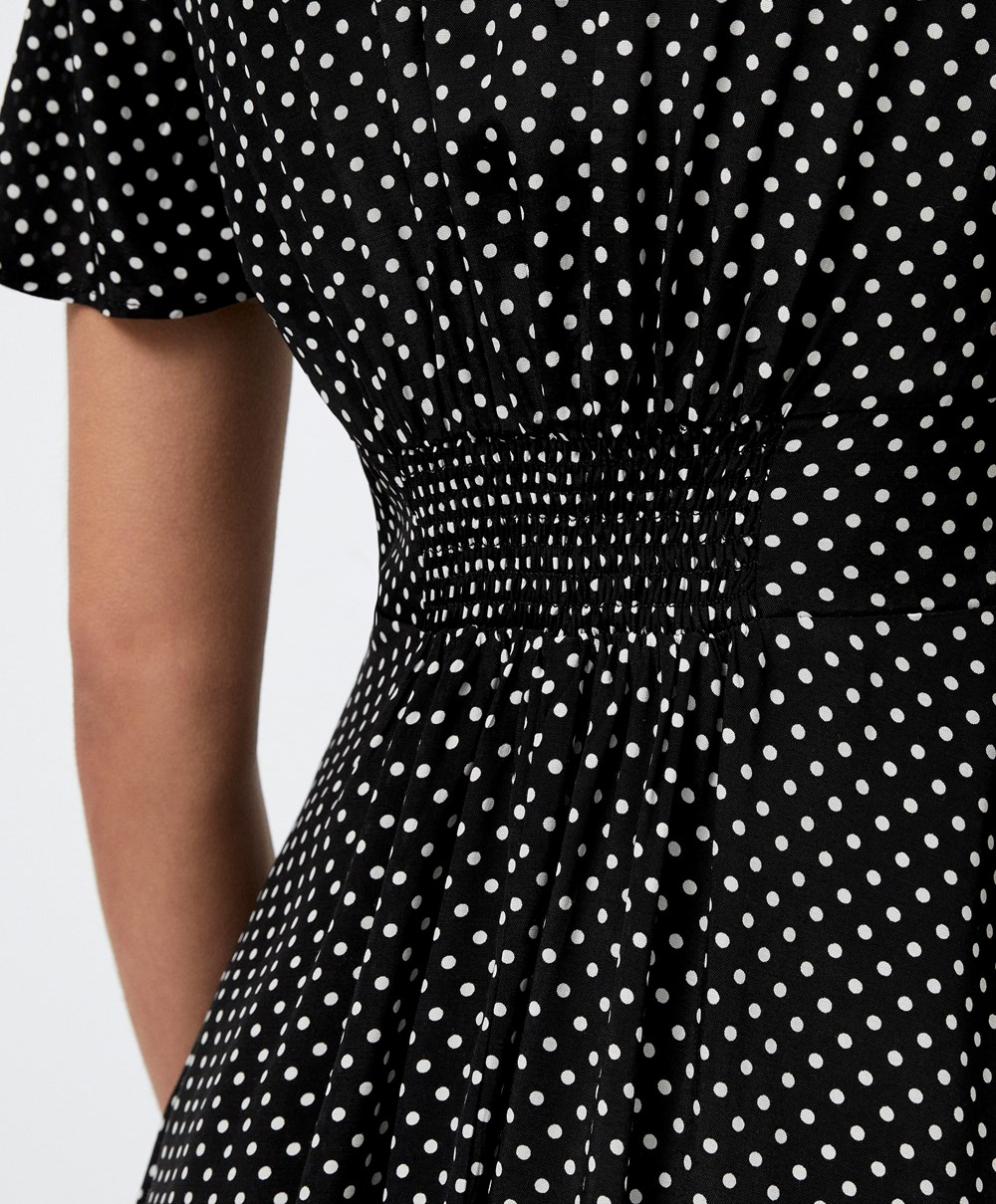 Oysho Kort Polka Dot Kjoler Svarte | LNVF83549