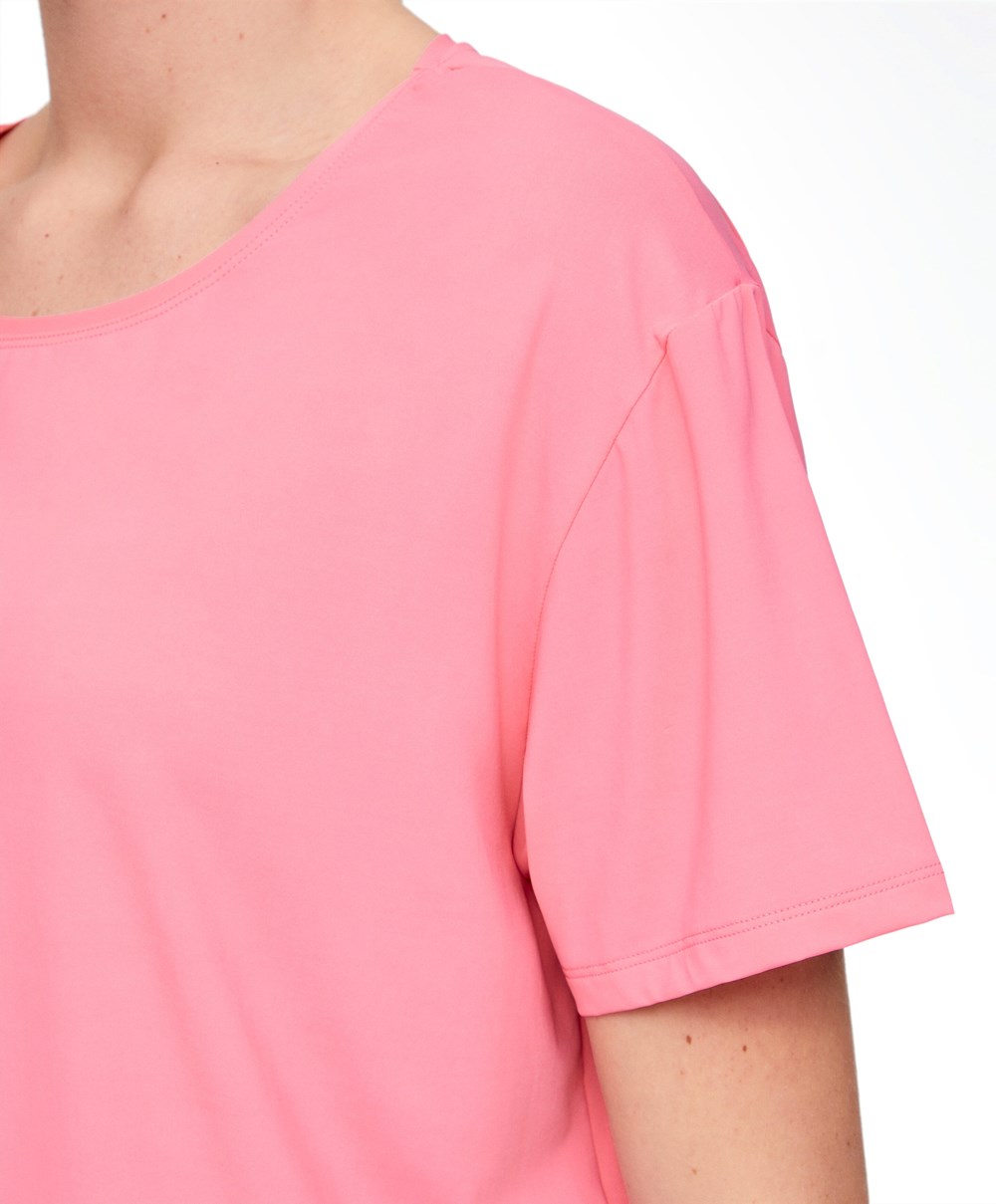 Oysho Kort-sleeved Technical T-shirt Rosa | QSZY89431