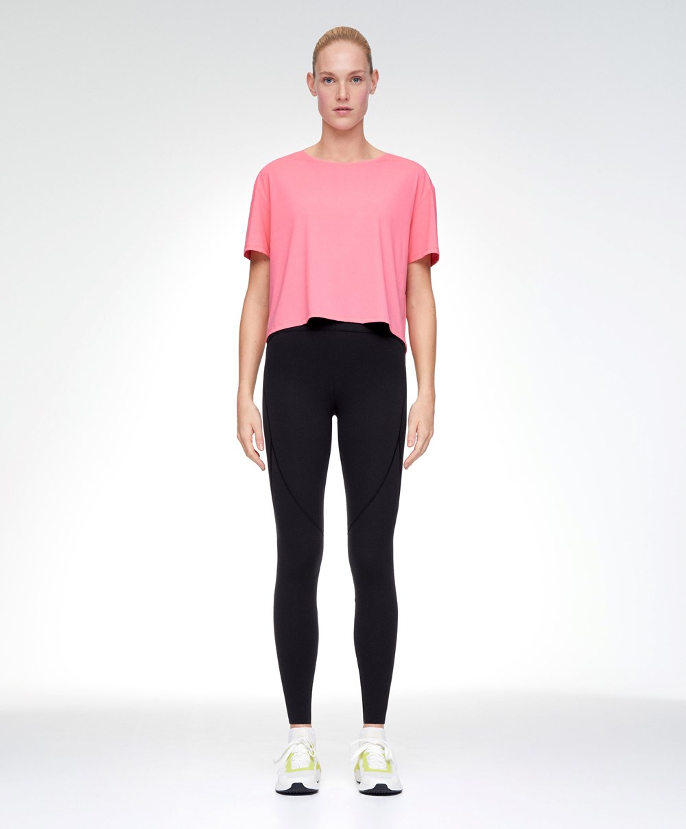 Oysho Kort-sleeved Technical T-shirt Rosa | QSZY89431