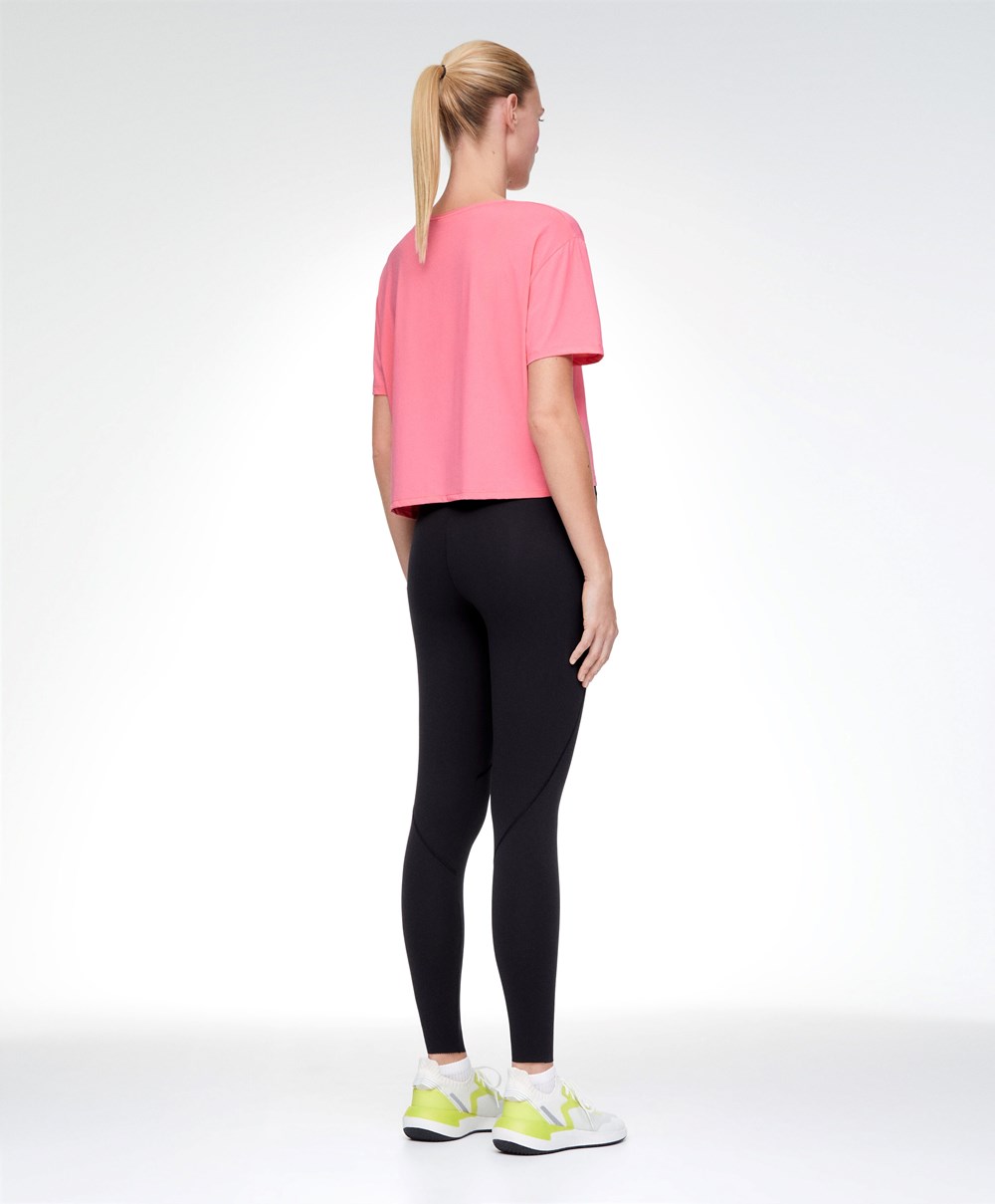 Oysho Kort-sleeved Technical T-shirt Rosa | QSZY89431