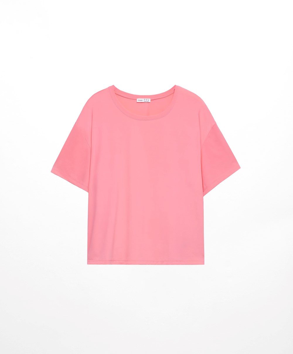 Oysho Kort-sleeved Technical T-shirt Rosa | QSZY89431