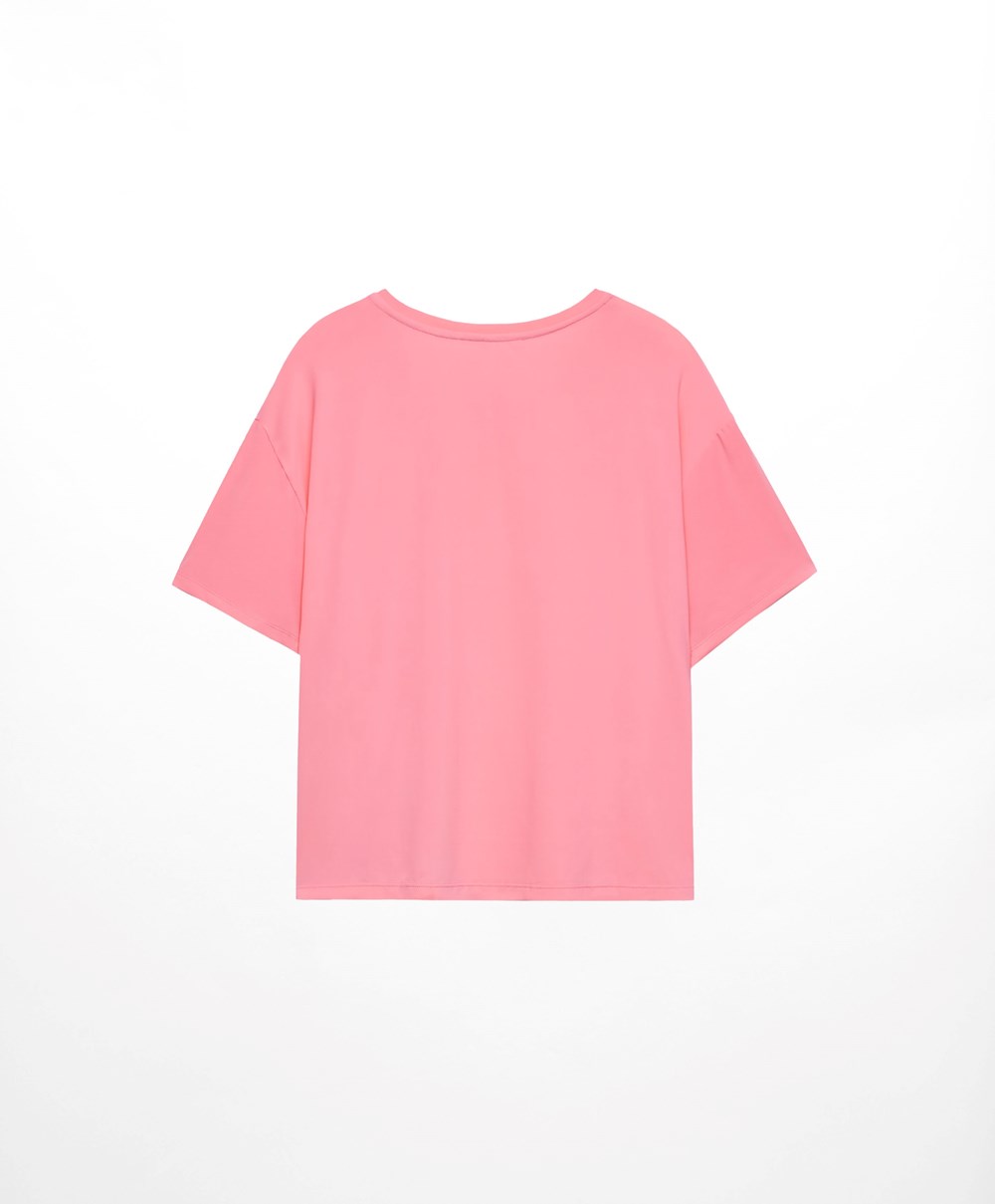 Oysho Kort-sleeved Technical T-shirt Rosa | QSZY89431