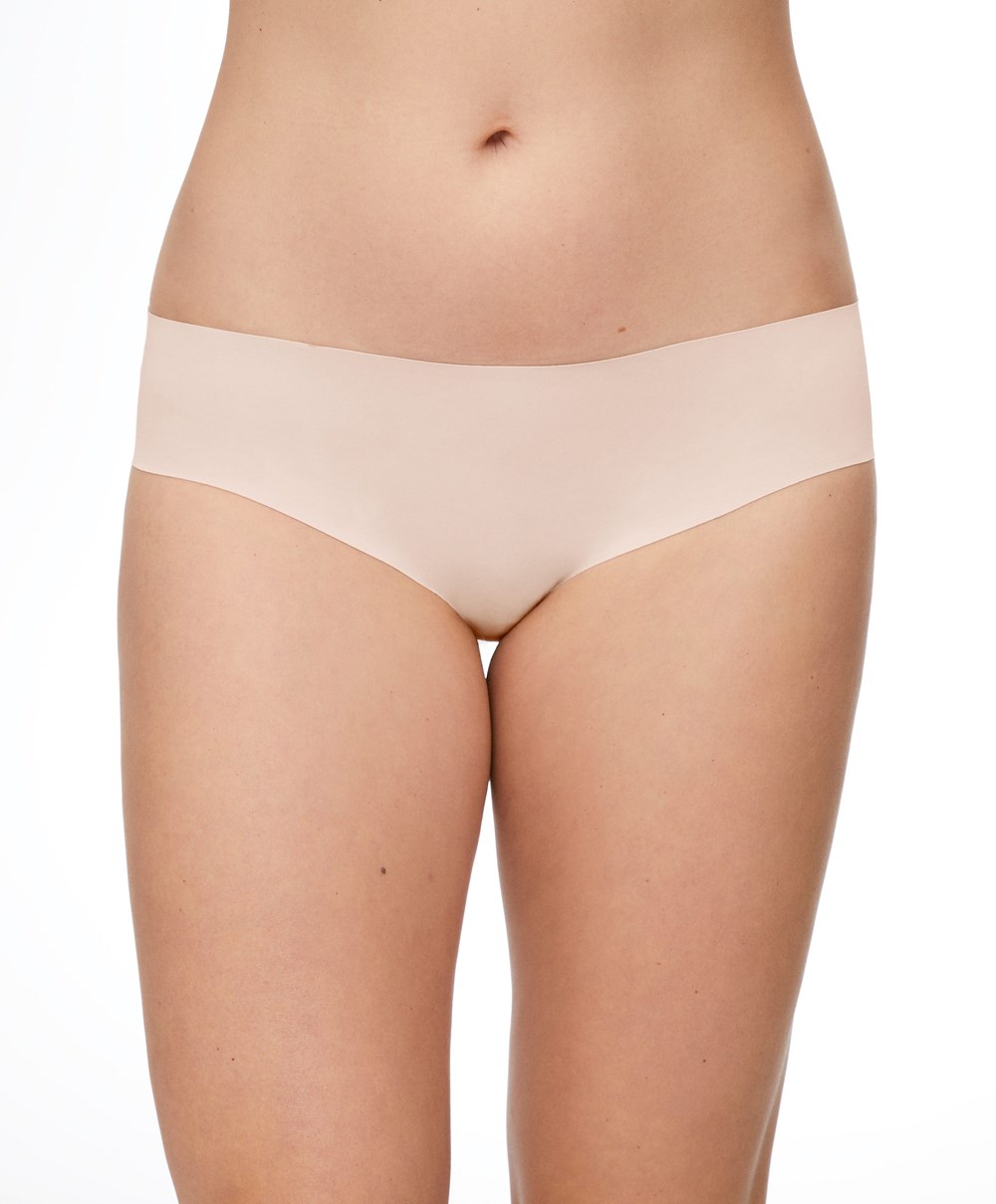 Oysho Laser-cut Invisible Classic Briefs Almond | HSYJ94016