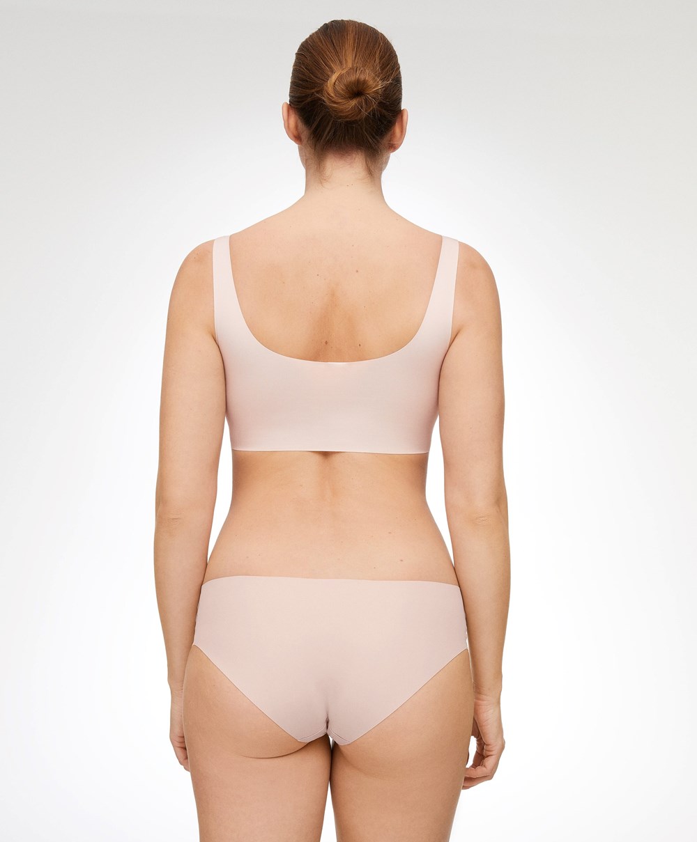 Oysho Laser-cut Invisible Classic Briefs Almond | HSYJ94016