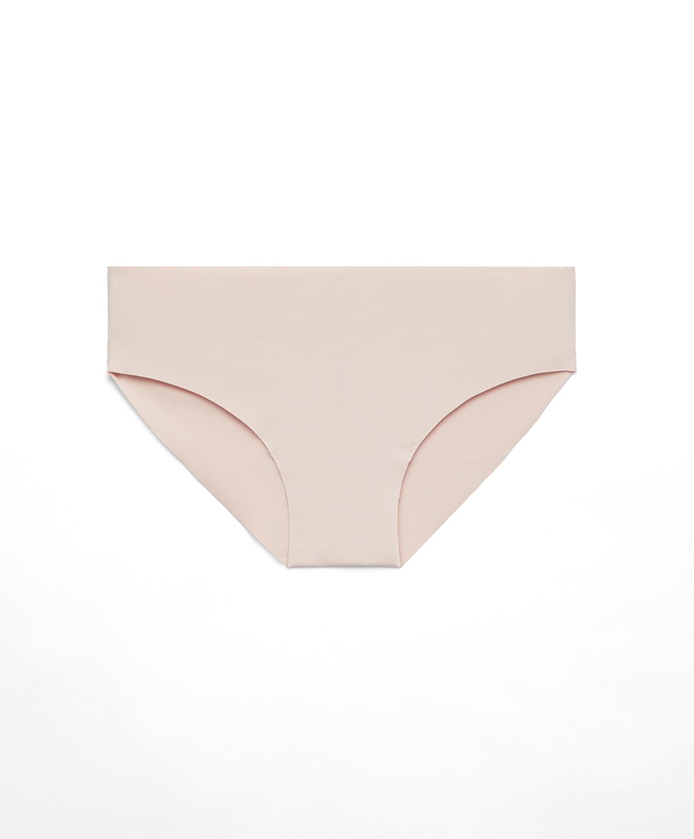 Oysho Laser-cut Invisible Classic Briefs Almond | HSYJ94016