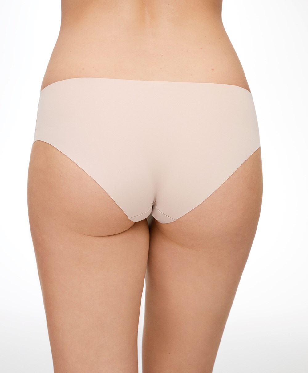 Oysho Laser-cut Invisible Classic Briefs Almond | HSYJ94016