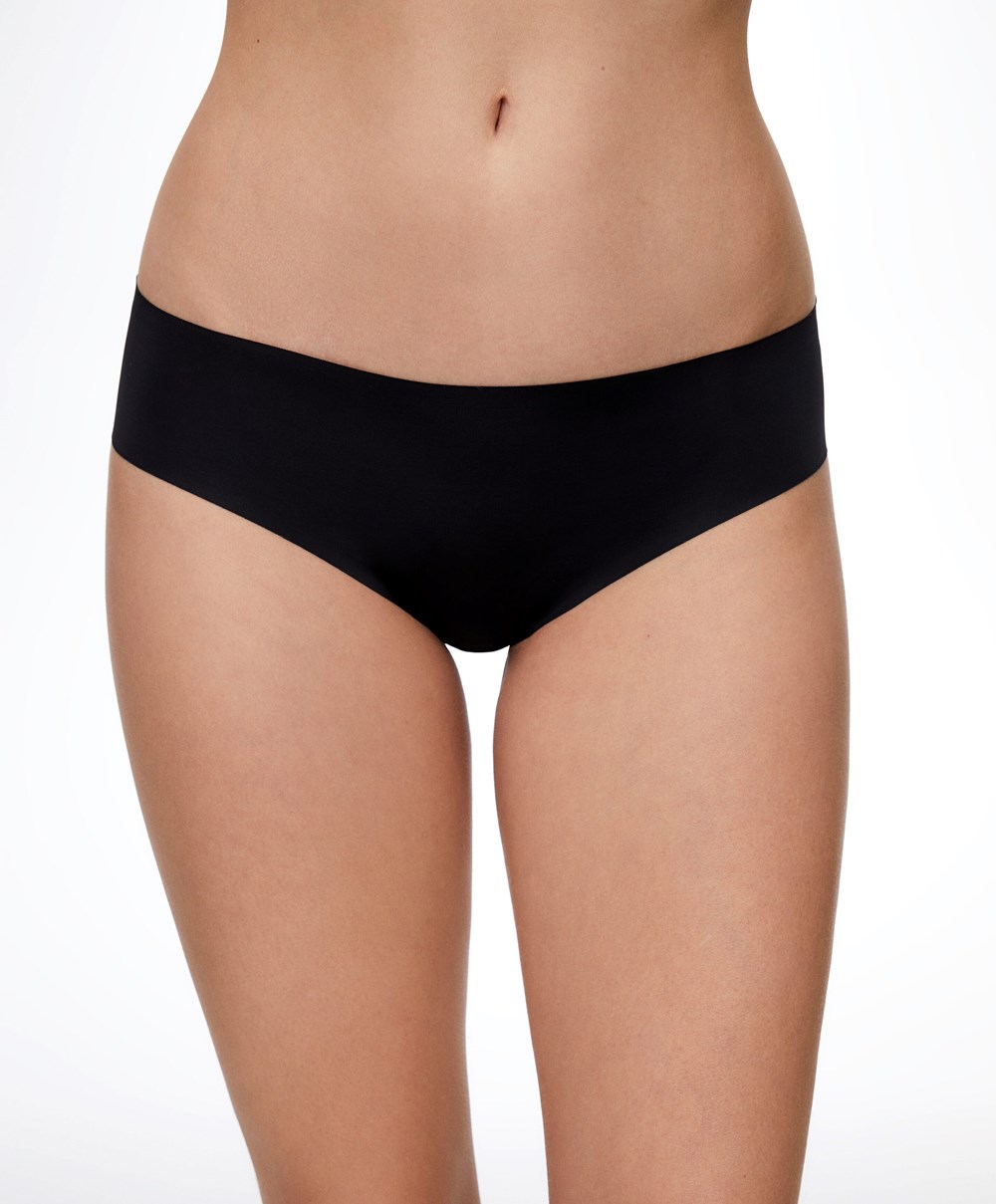 Oysho Laser-cut Invisible Classic Briefs Svarte | QIFG02456