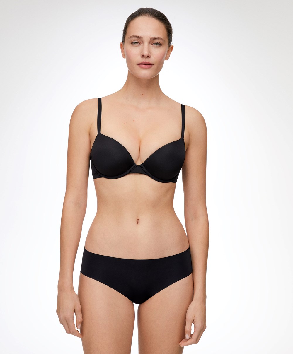 Oysho Laser-cut Invisible Classic Briefs Svarte | QIFG02456