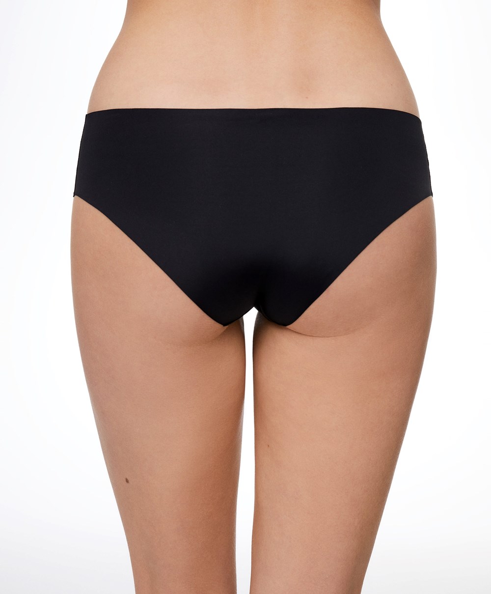 Oysho Laser-cut Invisible Classic Briefs Svarte | QIFG02456