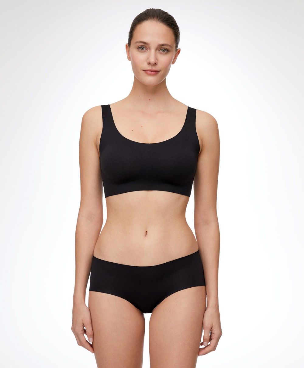 Oysho Laser-cut Invisible T-shirt Bra Top Svarte | SOFT62890