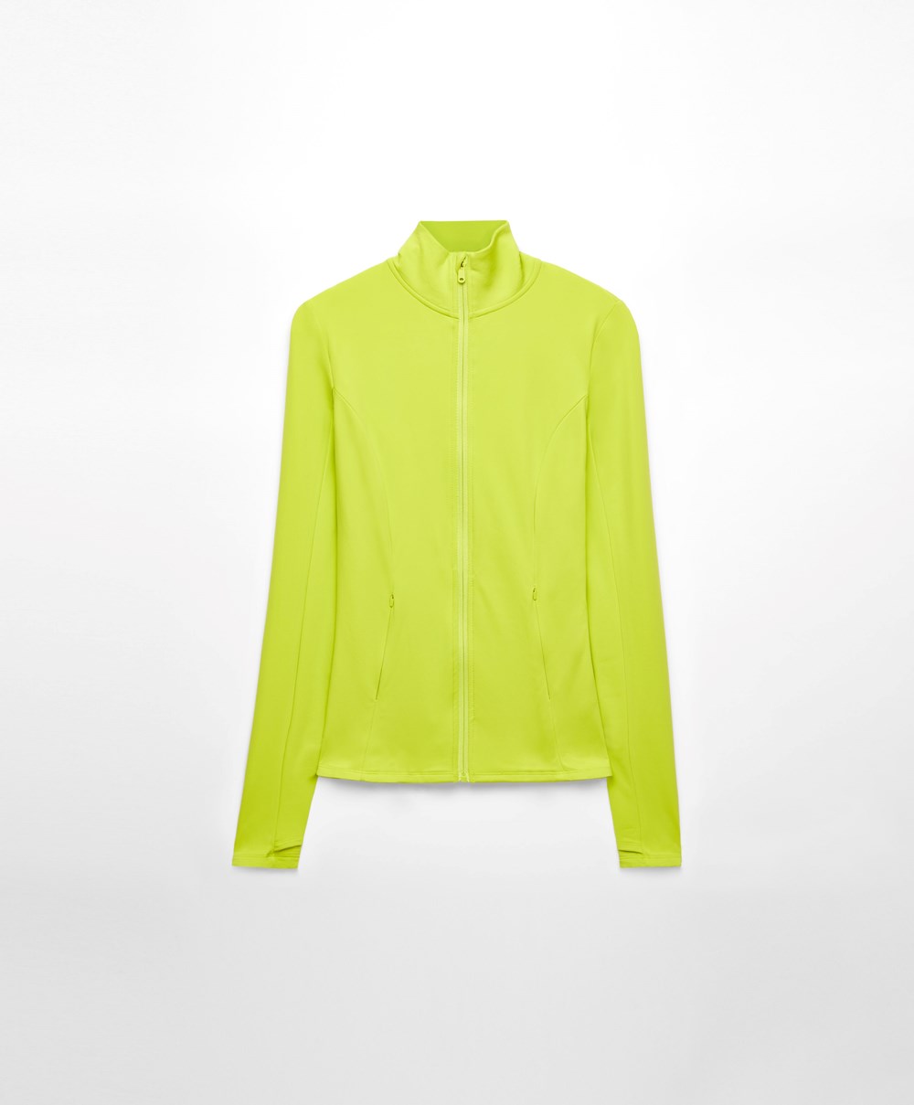 Oysho Light Warm Jogge Jacket Lime | XRGA25940