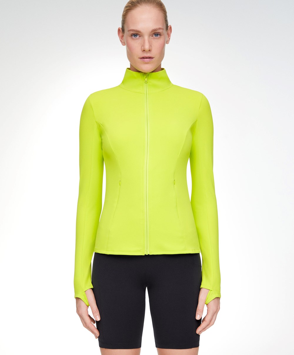 Oysho Light Warm Jogge Jacket Lime | XRGA25940