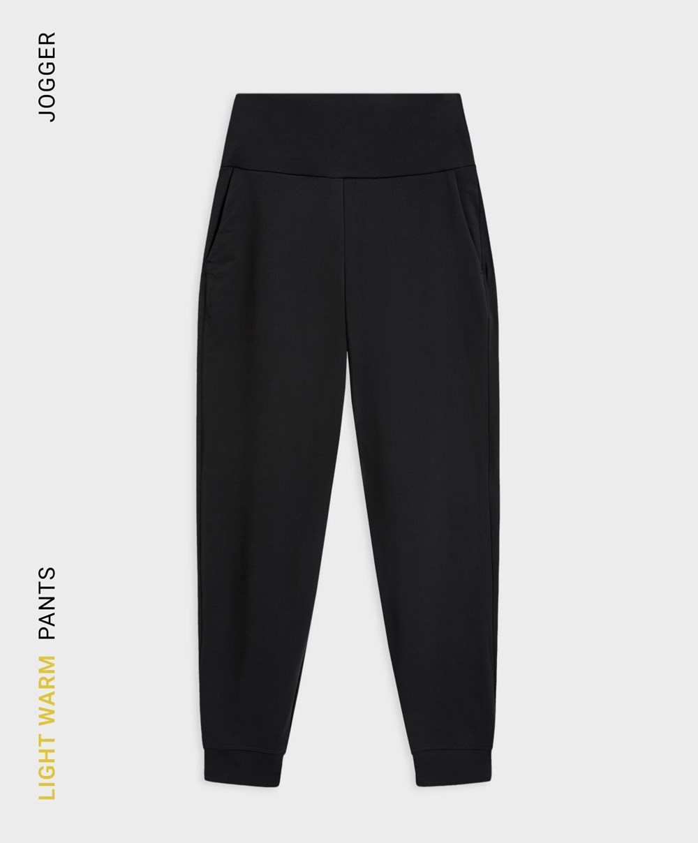 Oysho Light Warm Joggers Svarte | DYBE73921