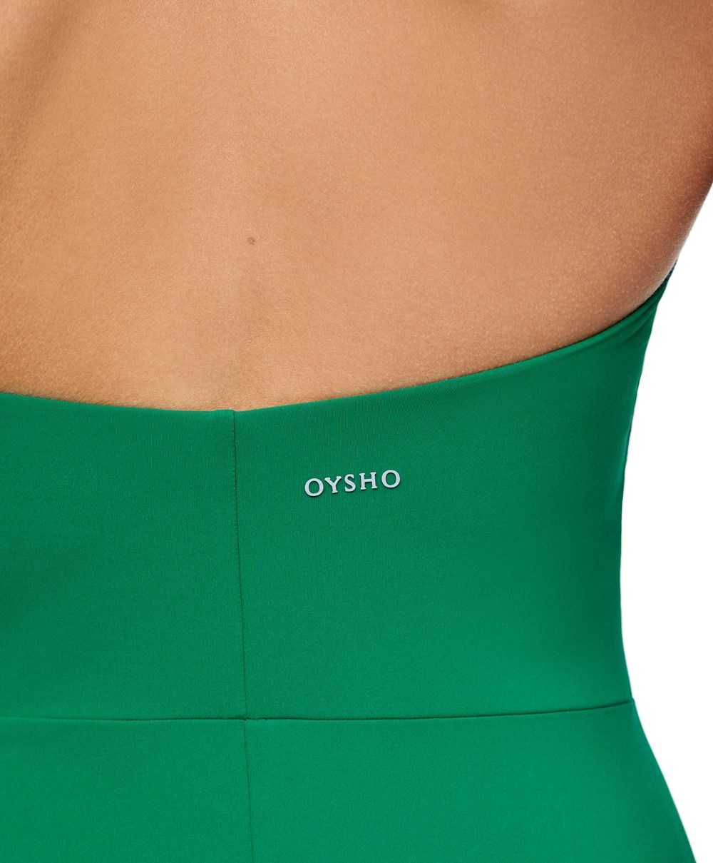 Oysho Light-touch Halter Kjoler Grønn | GXUI58231