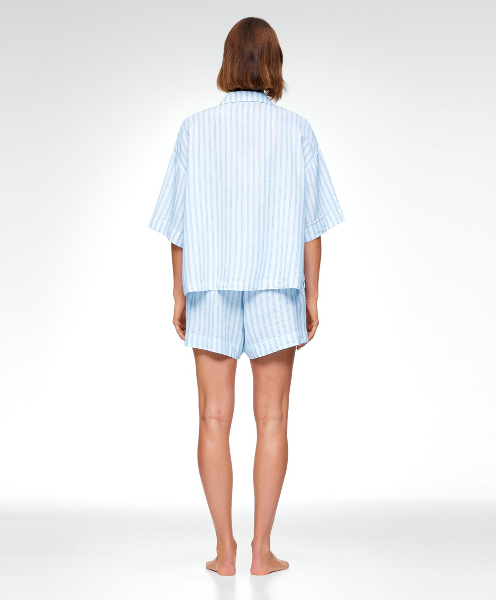 Oysho Linen Shorts Pale Ecru | NMAP54238