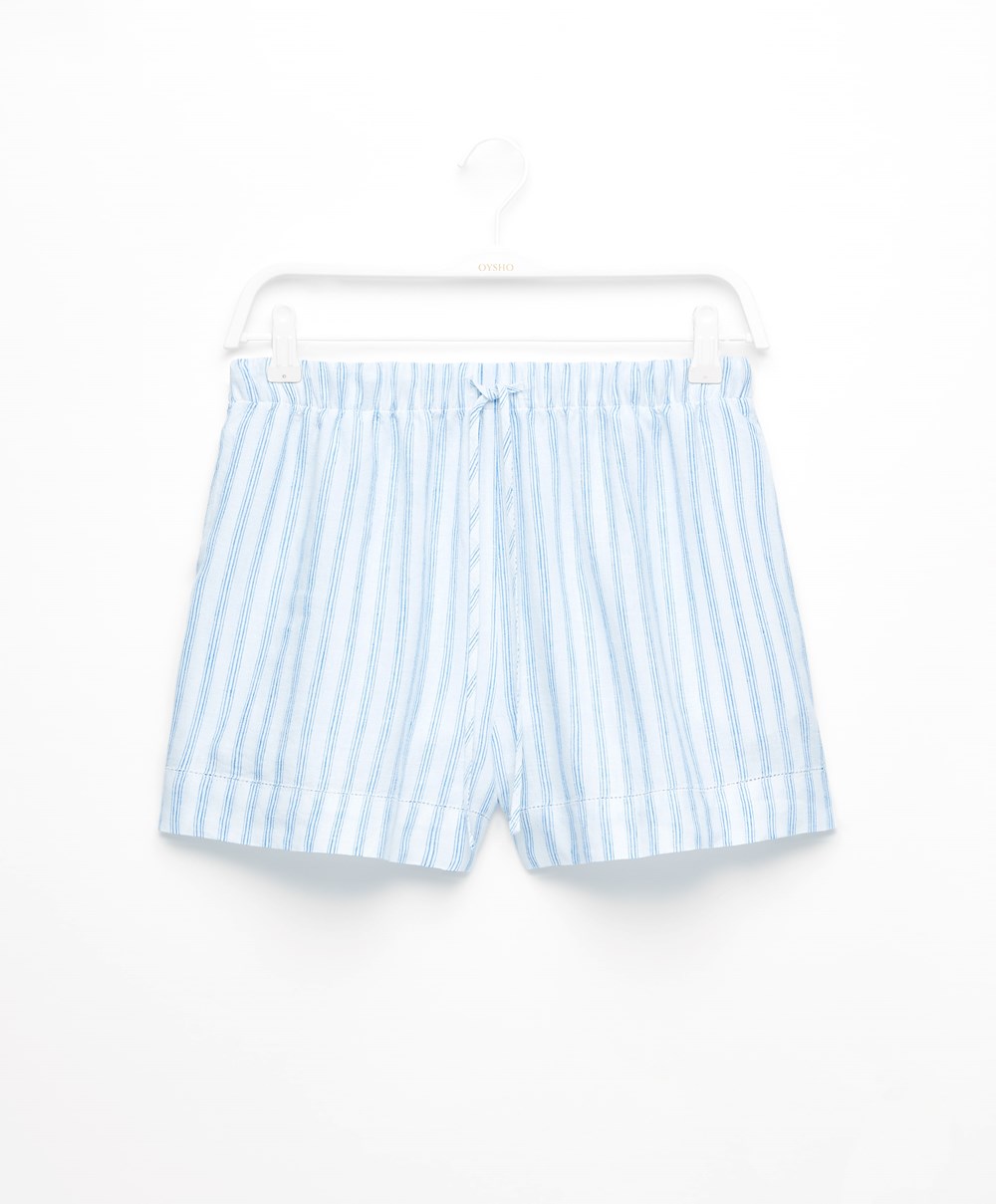 Oysho Linen Shorts Pale Ecru | NMAP54238