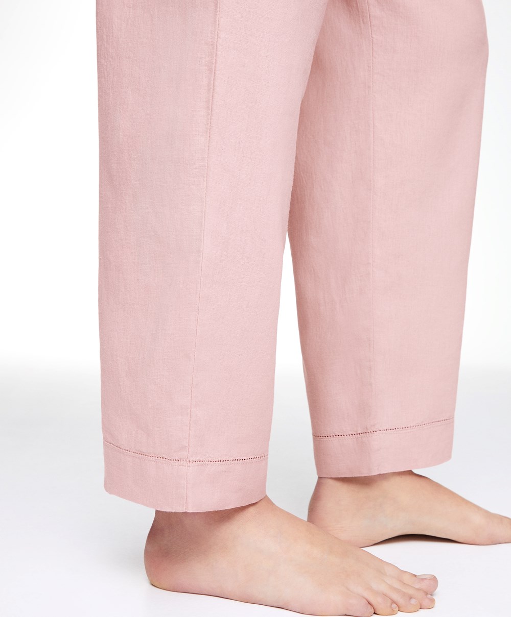 Oysho Linen Trousers Rosa | CIRA65378