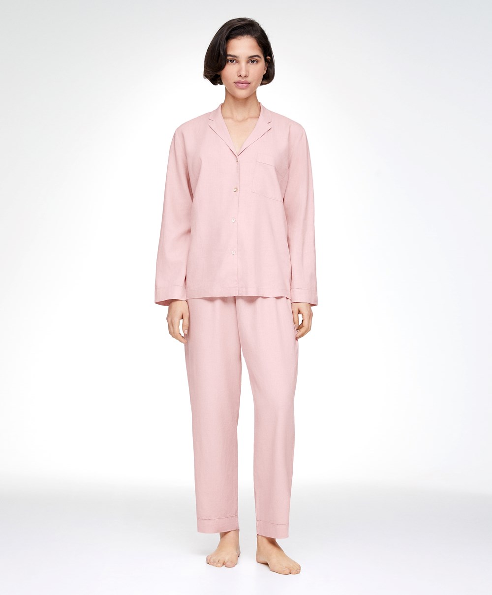 Oysho Linen Trousers Rosa | CIRA65378