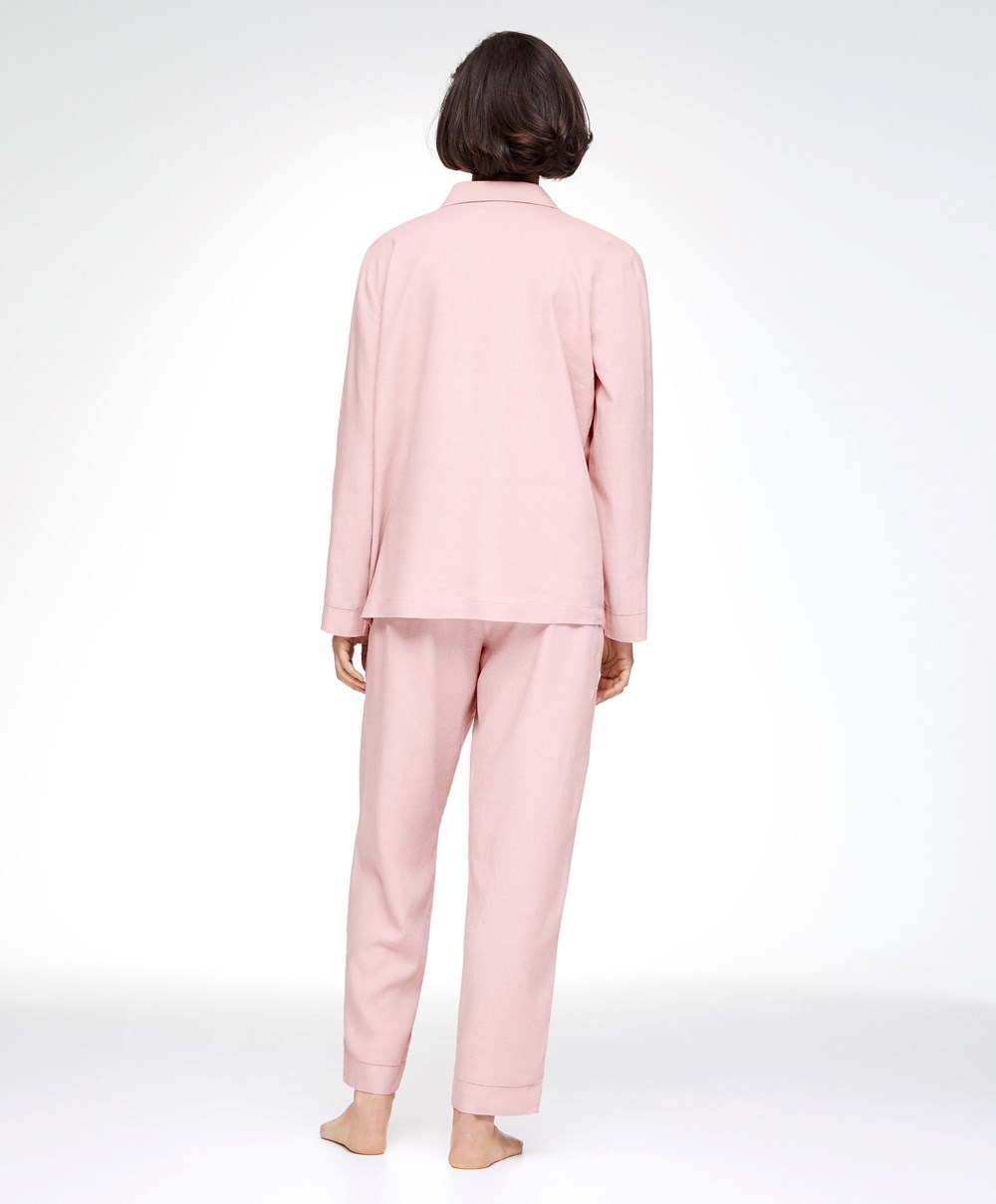 Oysho Linen Trousers Rosa | CIRA65378