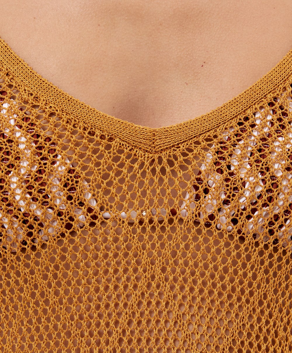 Oysho Long Crochet Kjoler Honey | OPKR80642