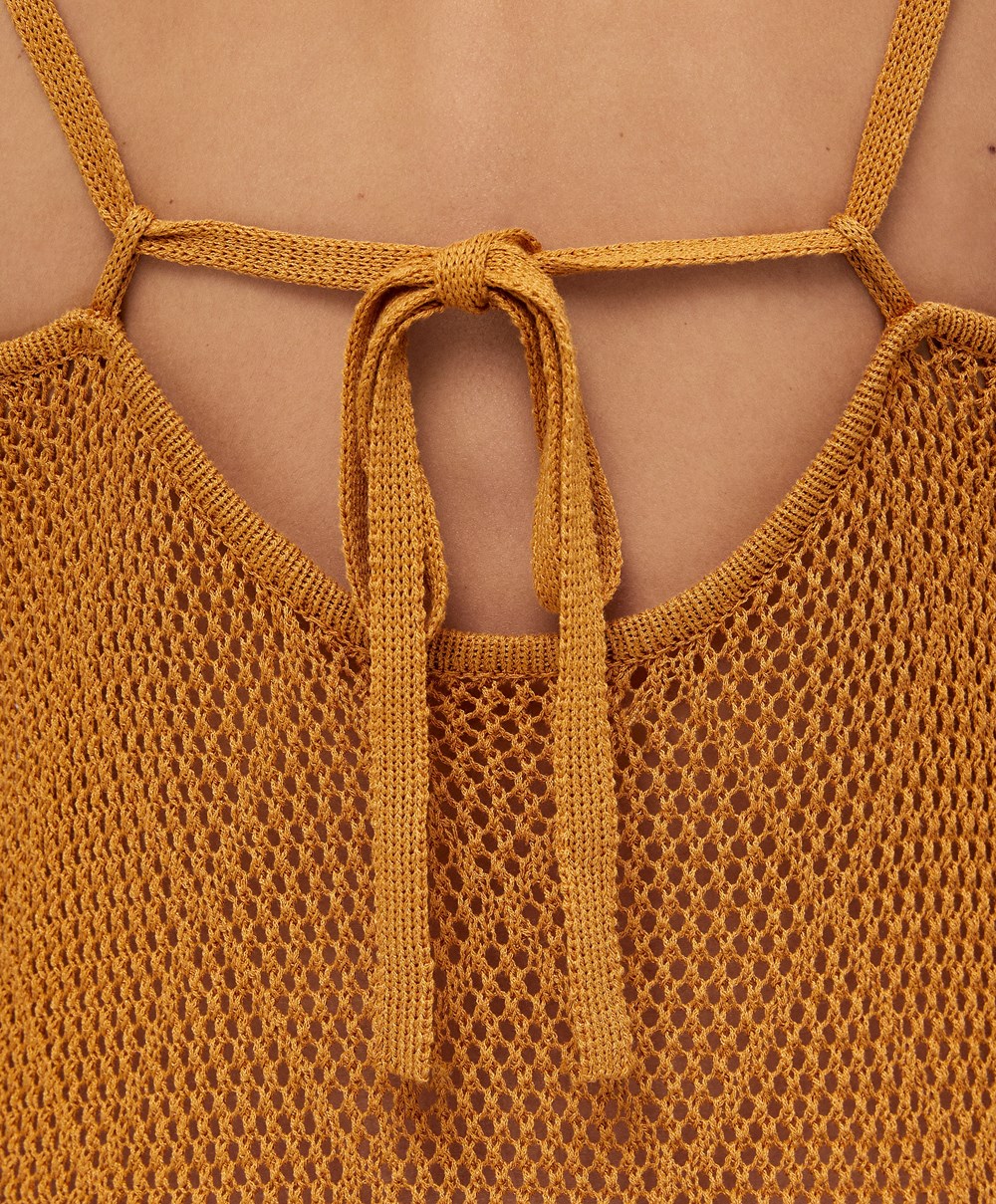 Oysho Long Crochet Kjoler Honey | OPKR80642