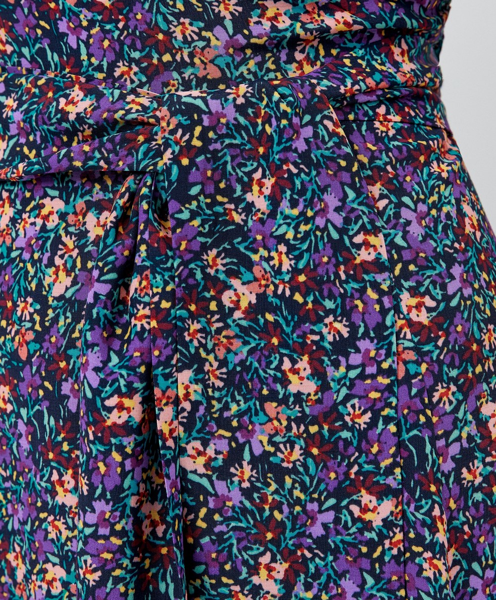 Oysho Long Floral Kjoler Plum | EUQT26901