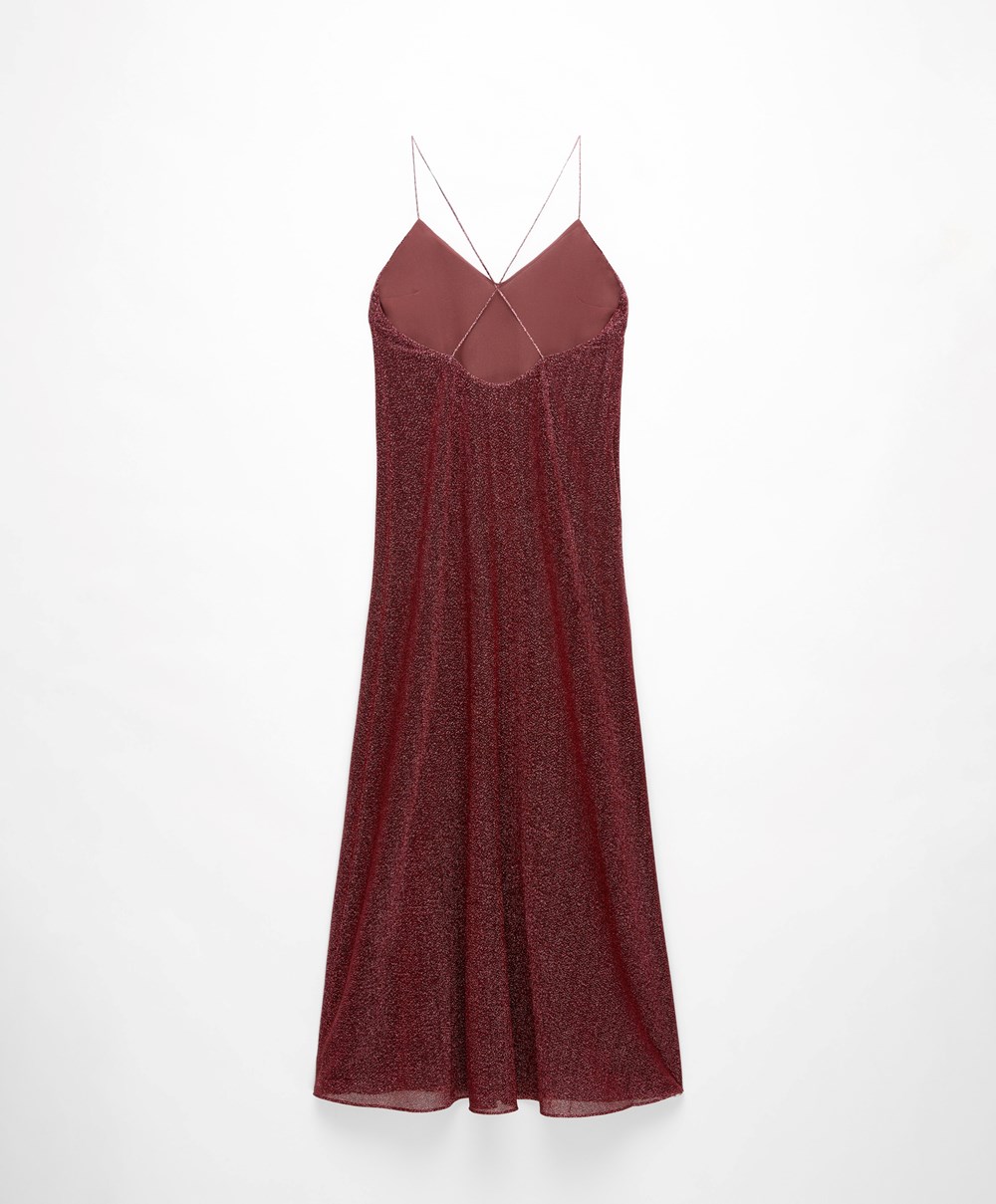 Oysho Long Metallic Thread Kjoler Rosa | NLDB38270