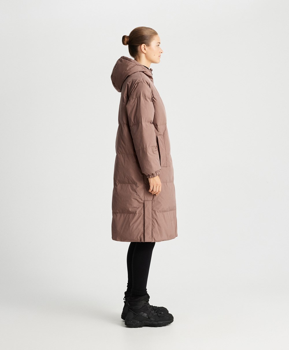 Oysho Long Polstret Flower Down® Jacket Brune | WKYR94230