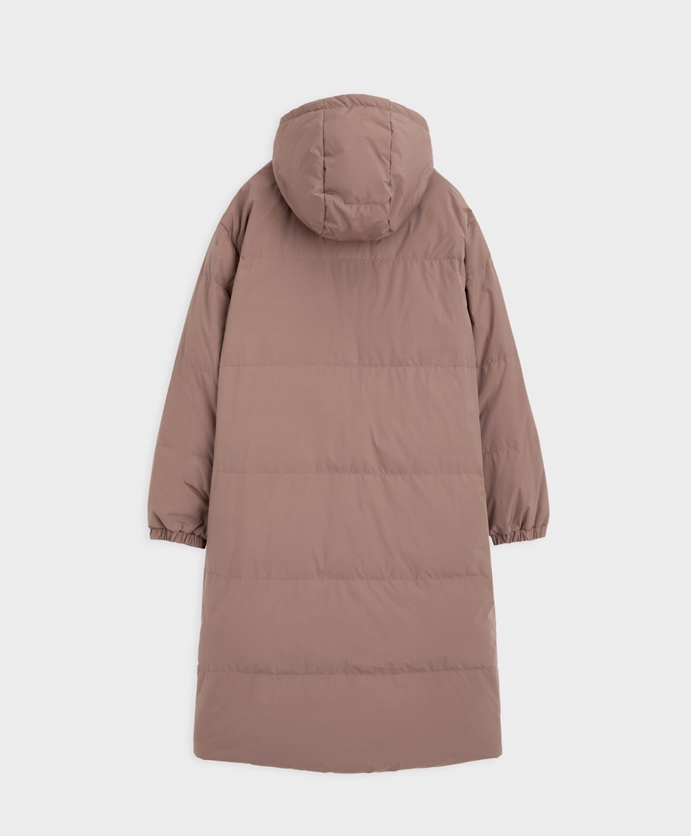 Oysho Long Polstret Flower Down® Jacket Brune | WKYR94230