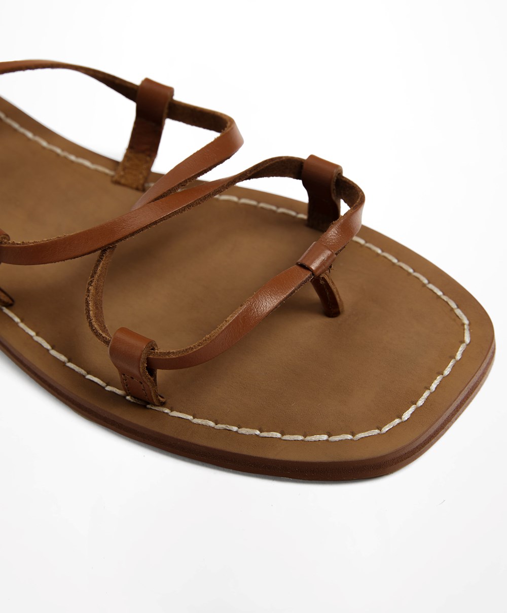 Oysho Lær Roman Sandals Leather | HDEZ24390