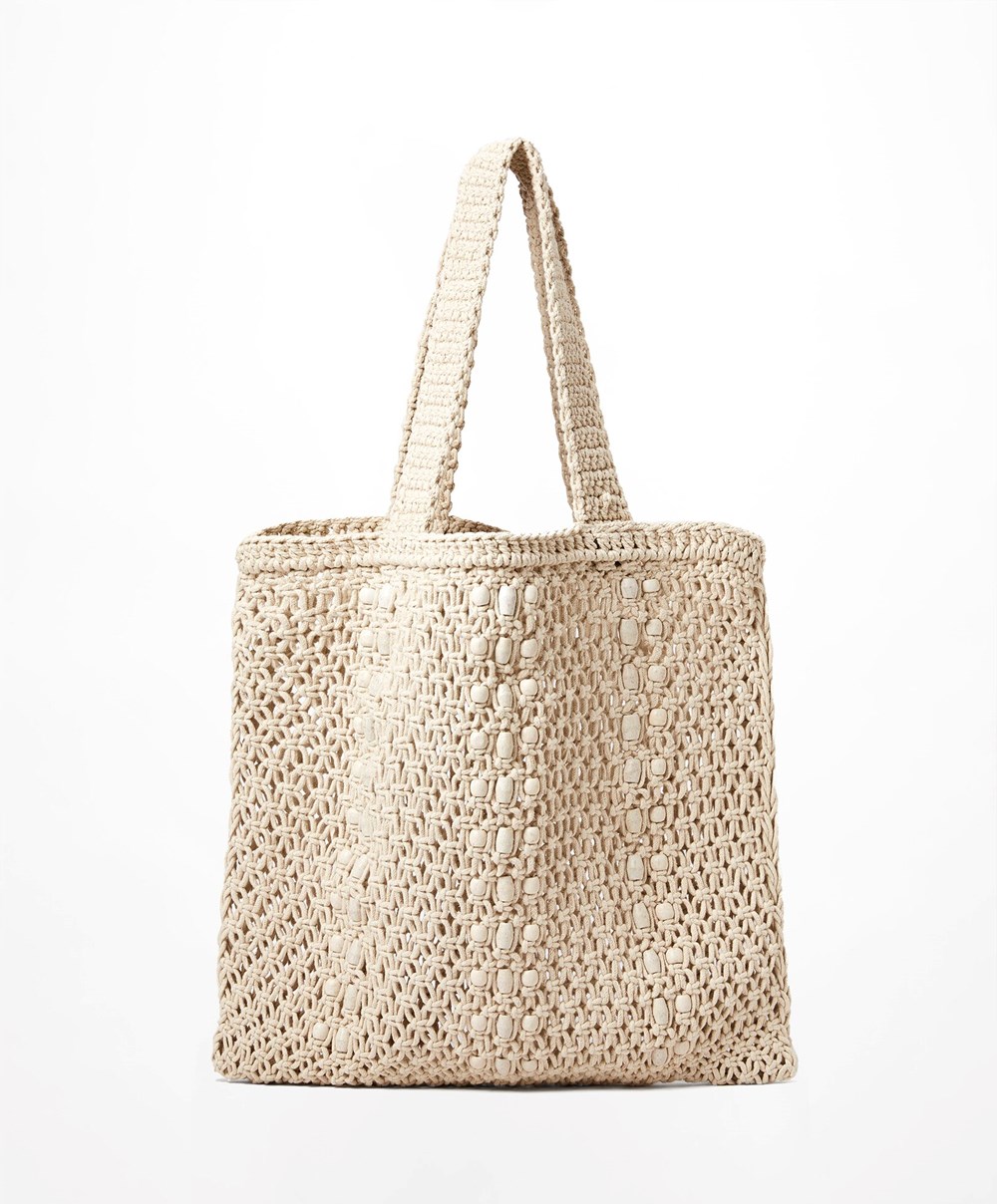 Oysho Macramé Tote Bag Natural | GEPA25031