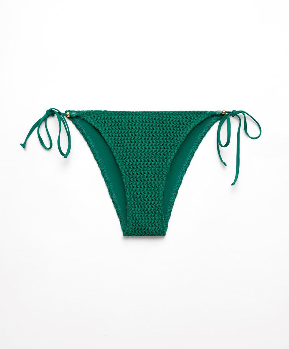 Oysho Medium-coverage Crochet Bikini Briefs With Ties Mørke | SBAV40516