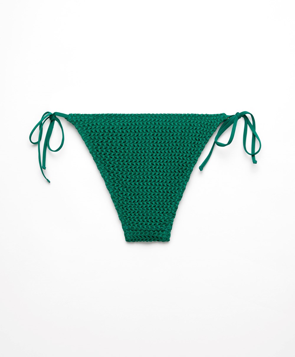 Oysho Medium-coverage Crochet Bikini Briefs With Ties Mørke | SBAV40516