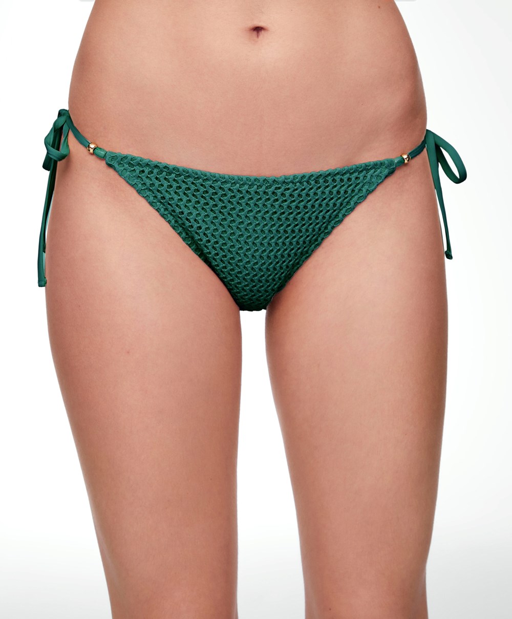 Oysho Medium-coverage Crochet Bikini Briefs With Ties Mørke | SBAV40516