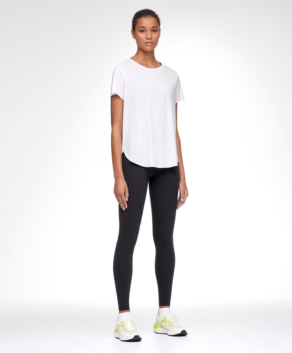 Oysho Microperforated Kort-sleeved Technical T-shirt Hvite | LSDU10268