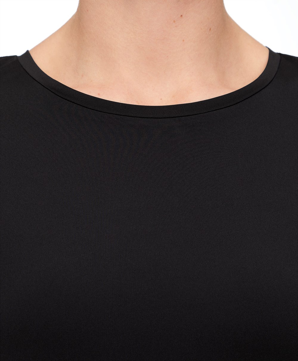 Oysho Microperforated Kort-sleeved Technical T-shirt Svarte | MBFH64592