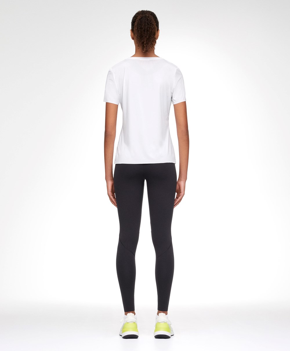 Oysho Microperforated Kort-sleeved Technical T-shirt Hvite | QEAS10274