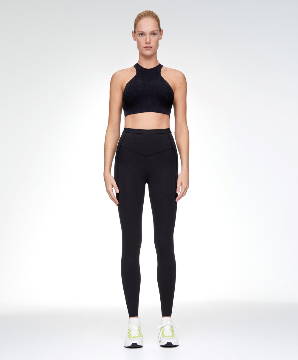 Oysho Microperforated Seamless Tank Top Svarte | LQYV94867