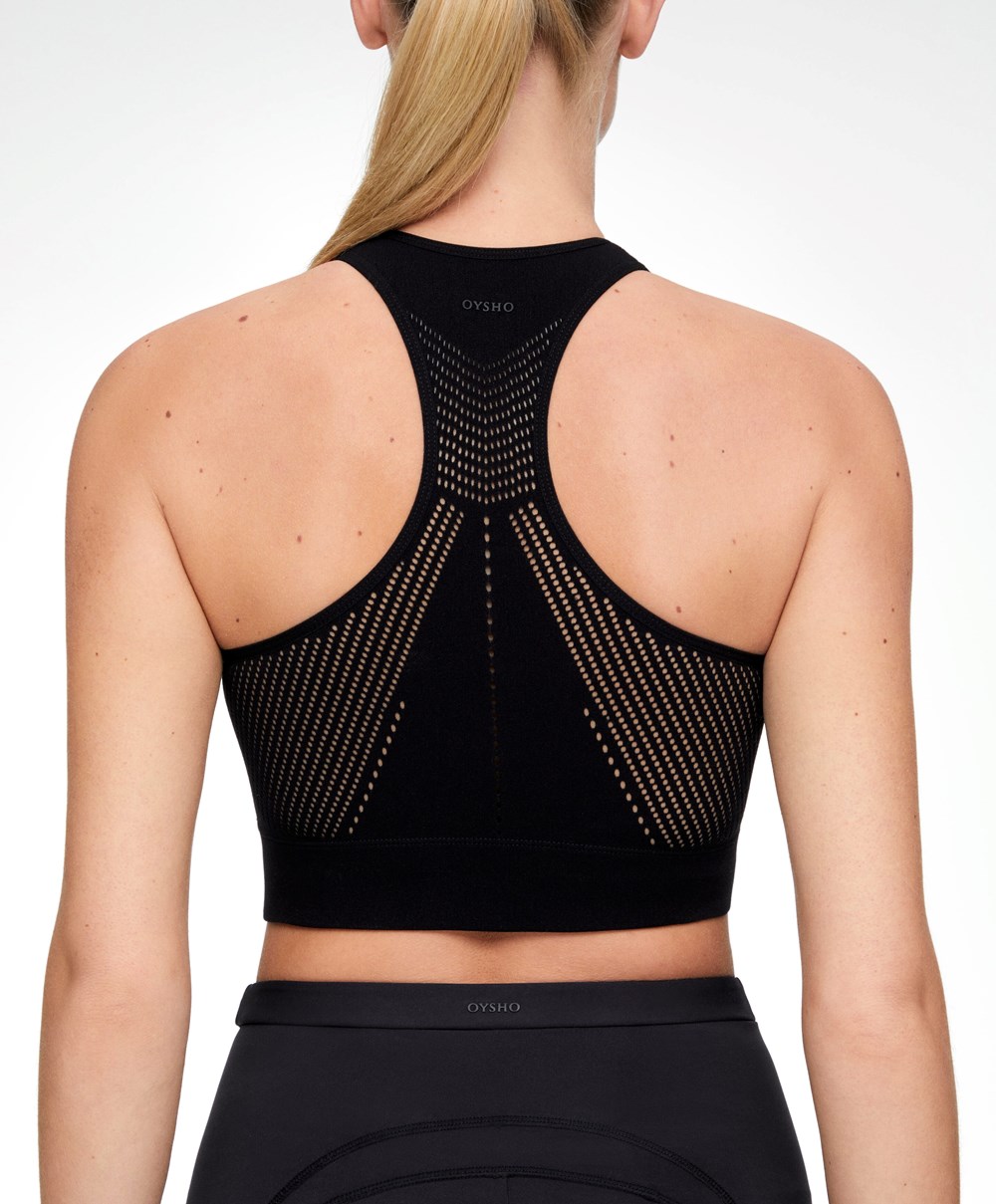 Oysho Microperforated Seamless Tank Top Svarte | LQYV94867