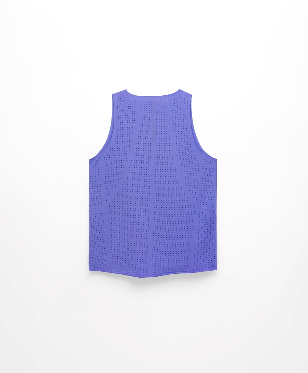 Oysho Microperforated Technical Ermeløse T-shirt Violet | BOVH56429