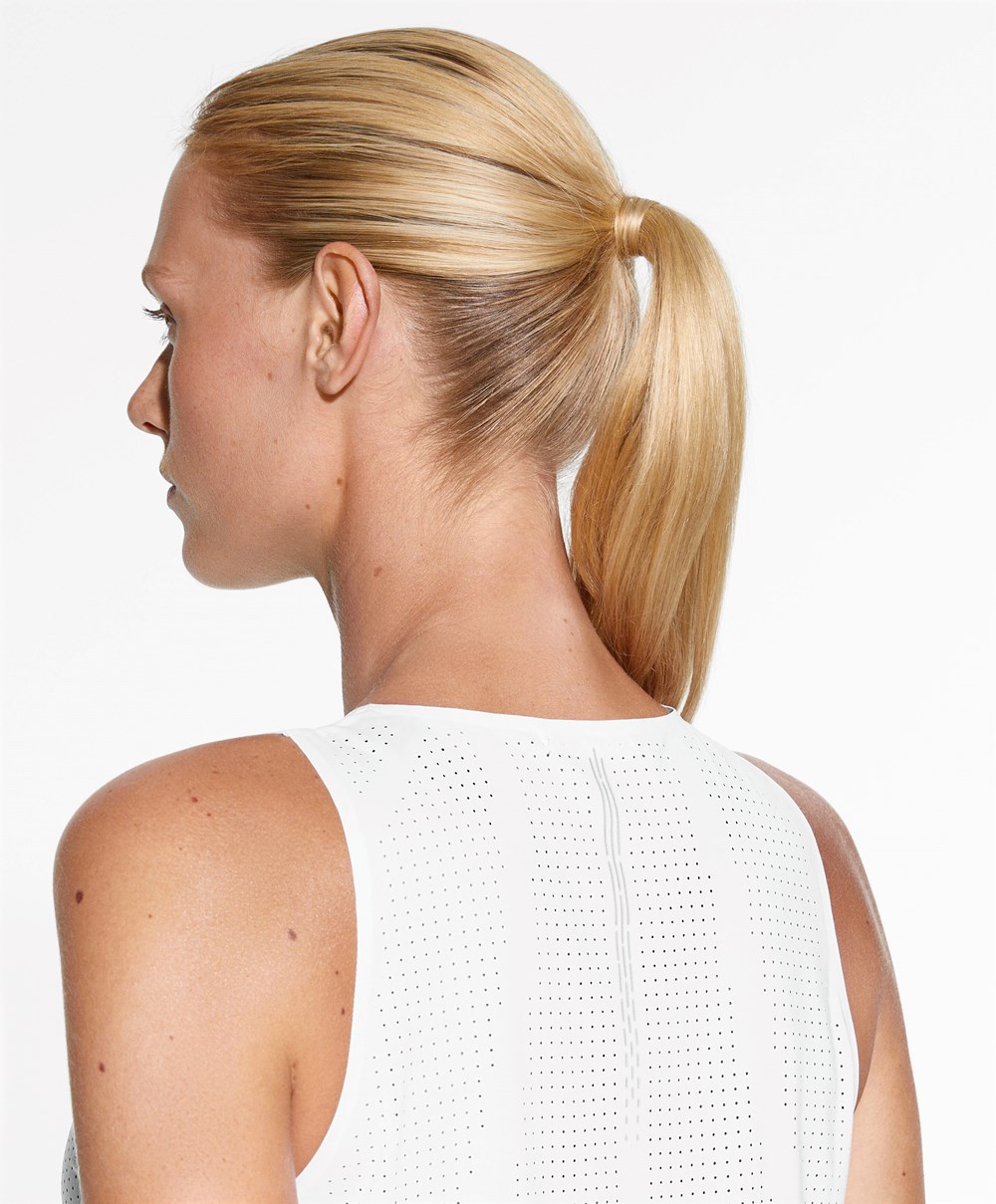 Oysho Microperforated Technical Ermeløse T-shirt Hvite | CZNT31695