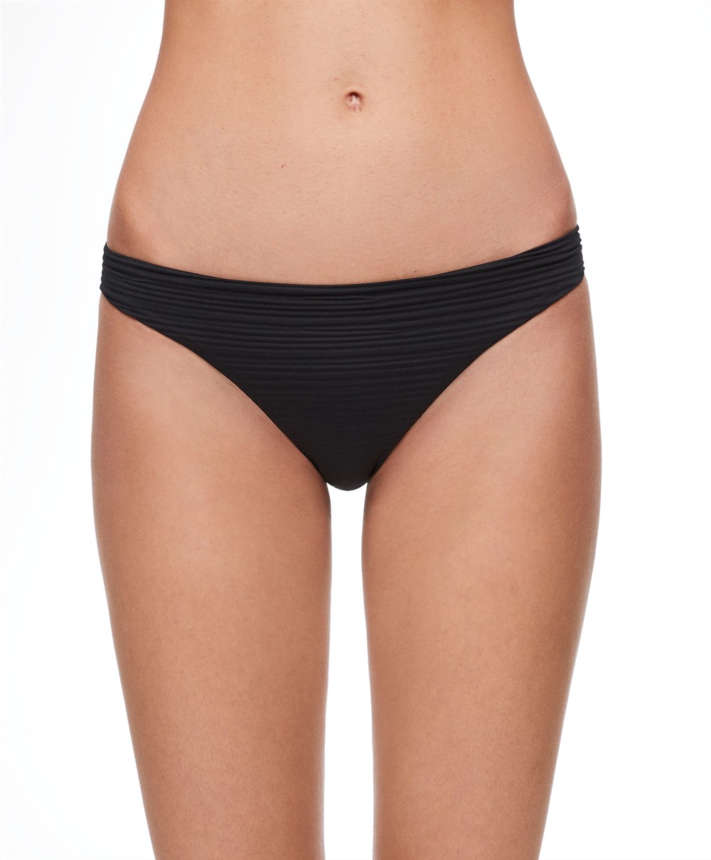 Oysho Mid-rise Bikini Briefs Svarte | VNUG67814