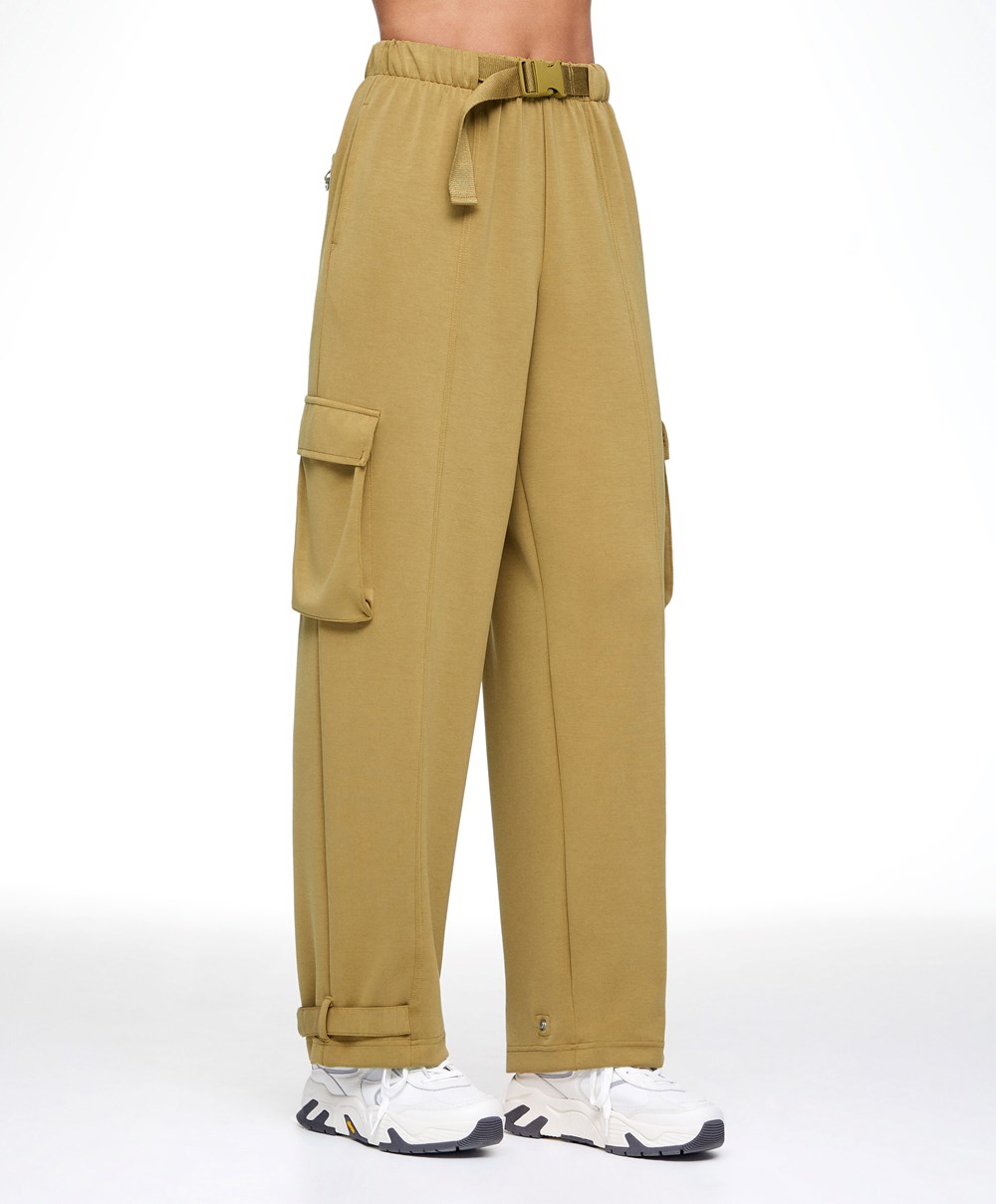 Oysho Modal Cargo Trousers Olivengrønne | PNKG12698