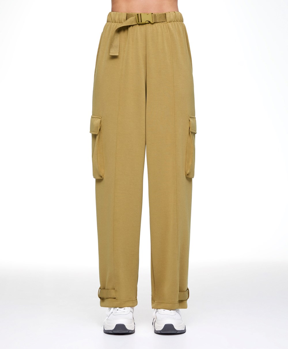 Oysho Modal Cargo Trousers Olivengrønne | PNKG12698