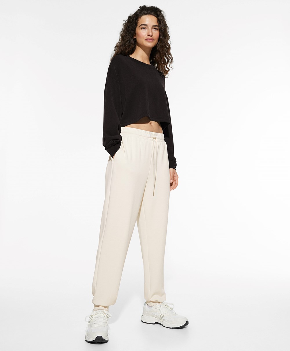 Oysho Modal Joggers Stone | SREA60134