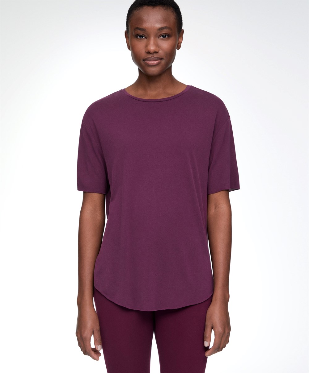 Oysho Modal Kort-sleeved T-shirt Lilla | FMRG61593