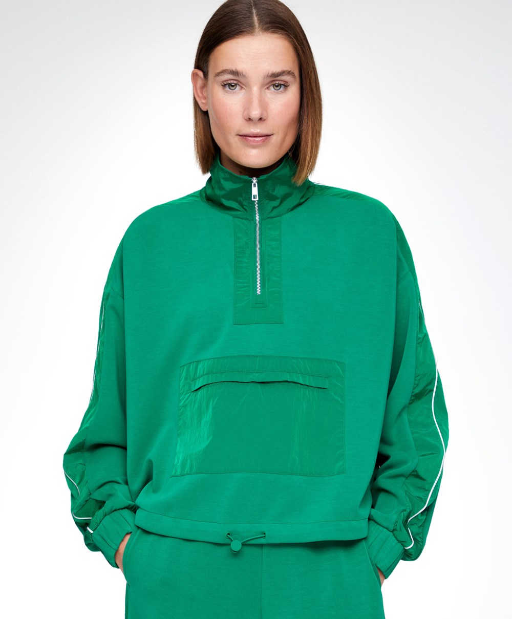 Oysho Modal/Nylon Side Band Sweatshirt Mørke Grønn | SGYE72893