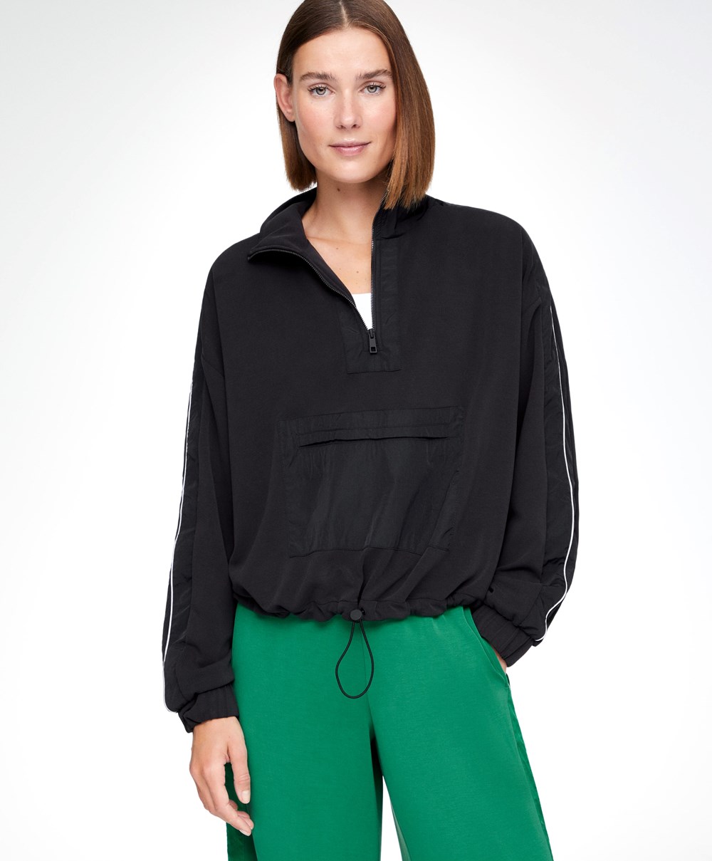 Oysho Modal/Nylon Side Band Sweatshirt Svarte | REWS15847