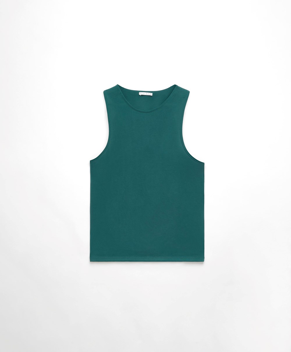 Oysho Modal Open Back Ermeløse T-shirt Bottle | HRLC52369