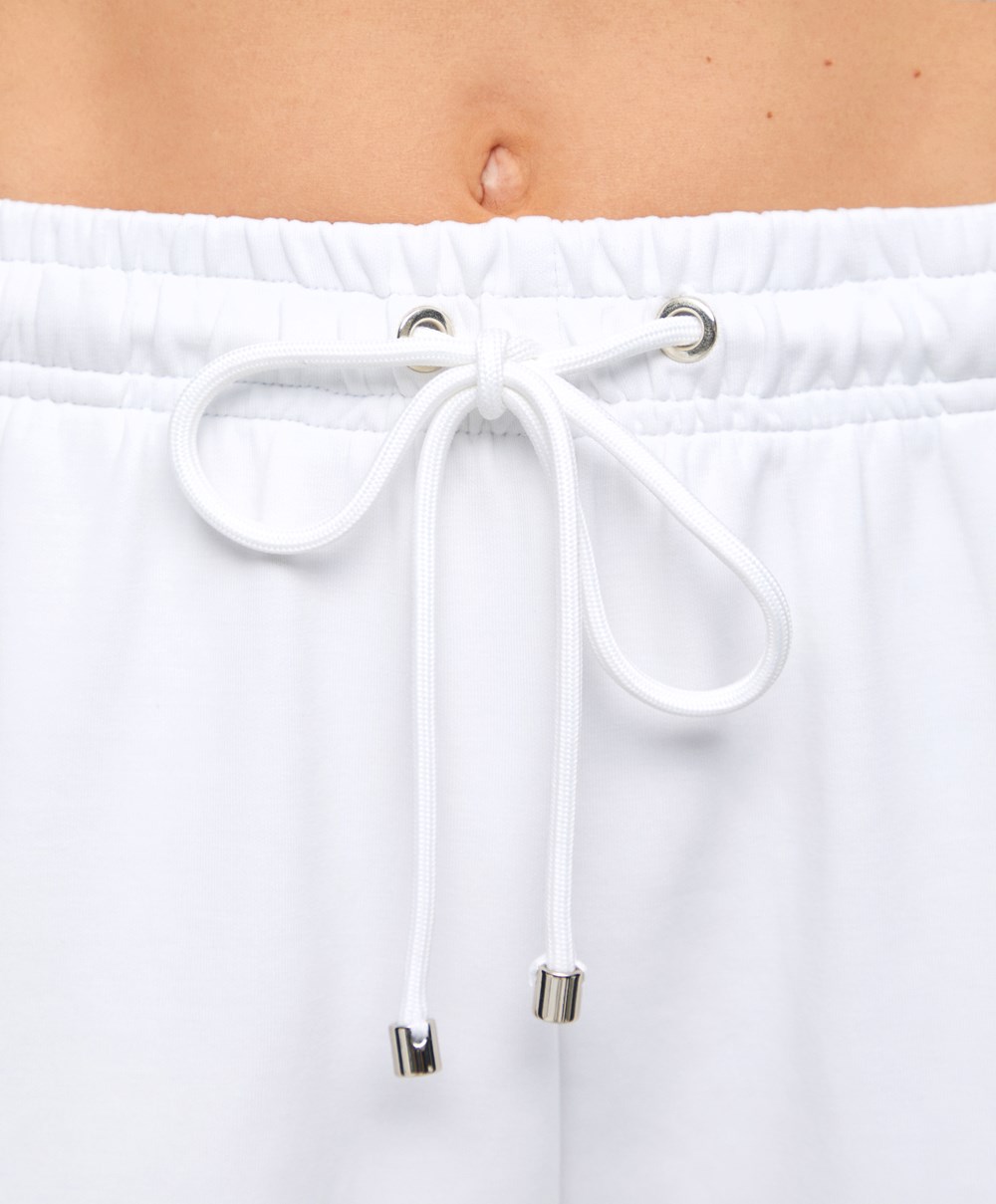 Oysho Modal Shorts With Piping Hvite | HLTJ61523